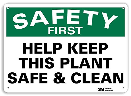 SmartSign בטיחות ראשונה - עזרו לשמור על המפעל הזה בטוח ונקי שלט | 10 x 14 פלסטיק